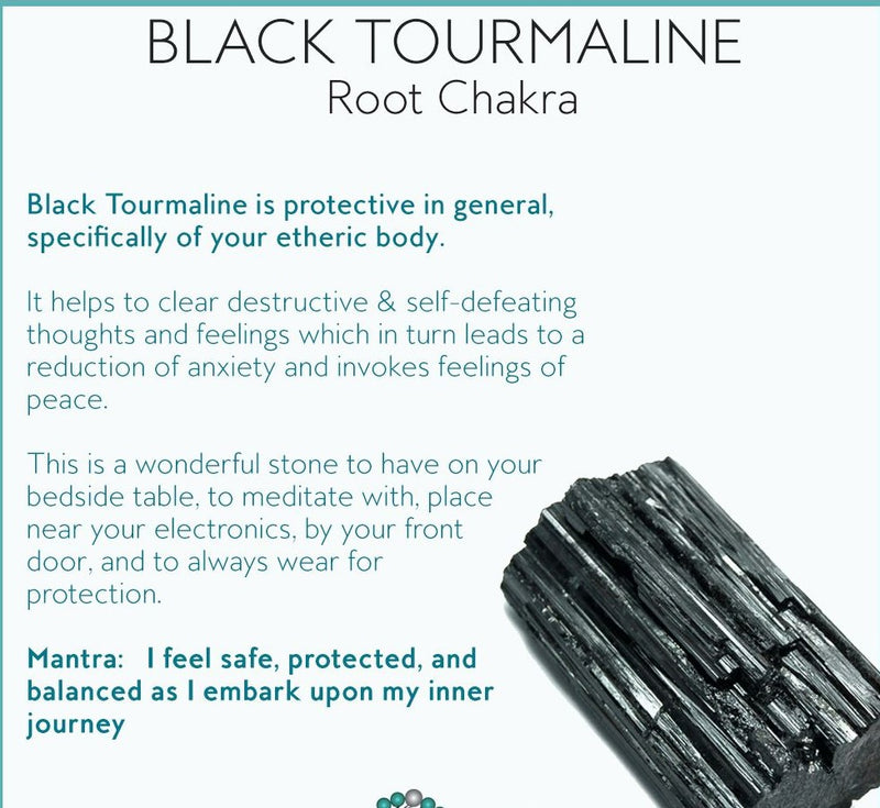 Black Tourmaline & Crystal Quartz Stretch Bracelet! Genuine Crystals!