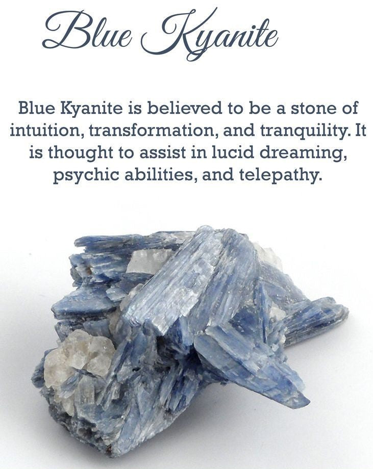 Blue Kyanite & Crystal Quartz Stretch Bracelet! Genuine Stones!