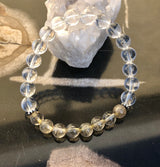 Citrine Rutilated & Crystal Quartz Stretch Bracelet! Genuine Crystals!