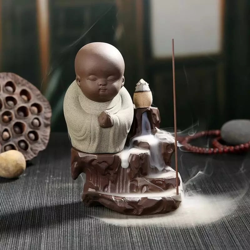 Buddha Style Clay Incense Waterfalls