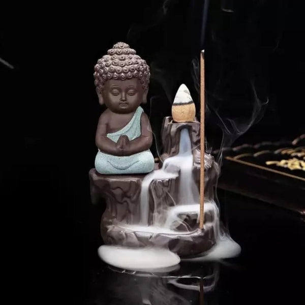 Buddha Style Teal Incense Waterfalls